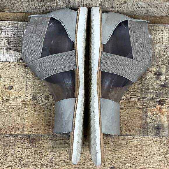 Sorel Ella Leather Sandals Kettle Gray Size 9 - Picture 3 of 7